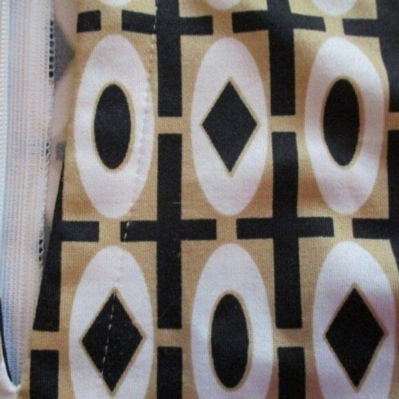 Julie Brown Tan Black Geometric Dress Small - Picture 5 of 6